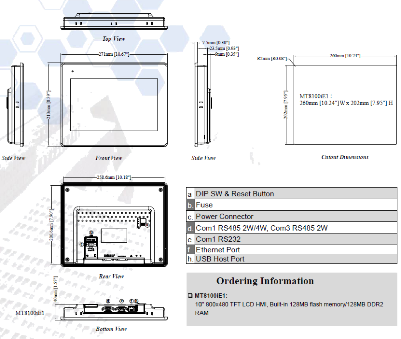 Габариты MT8100iE Габариты MT8100iE