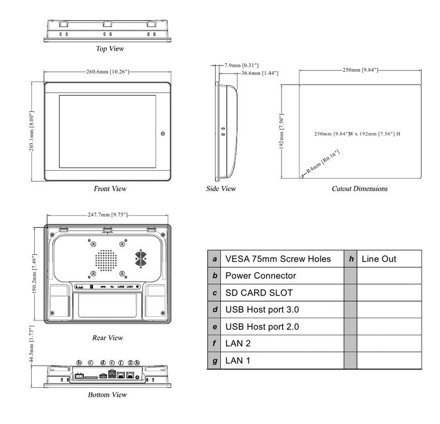 Размеры cMT-iPC10 Размеры cMT-iPC10